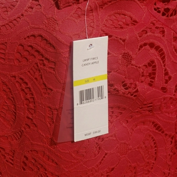 Nanette Lepore Red Lace Blouse NWT Retail $99- - Picture 6 of 7